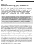 Cover page: Stem cell-like transcriptional reprogramming mediates metastatic resistance to mTOR inhibition