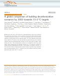 Cover page: A global comparison of building decarbonization scenarios by 2050 towards 1.5–2 °C targets