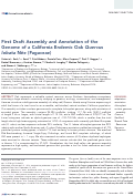 Cover page: First Draft Assembly and Annotation of the Genome of a California Endemic Oak Quercus lobata Née (Fagaceae)