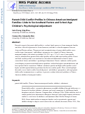 Cover page: Parent-Child Conflict Profiles in Chinese American Immigrant Families: Links to Sociocultural Factors and School-Age Childrens Psychological Adjustment.