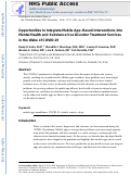 Cover page: Opportunities to Integrate Mobile App–Based Interventions Into Mental Health and Substance Use Disorder Treatment Services in the Wake of COVID-19