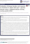 Cover page: Evaluation of disease burden and response to treatment in adults with type 1 Gaucher disease using a validated disease severity scoring system (DS3).