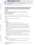 Cover page: Hospital characteristics associated with nurse staffing during labor and birth: Inequities for the most vulnerable maternity patients.