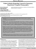 Cover page: Patient Attitudes Regarding Consent for Emergency Department Computed Tomographies