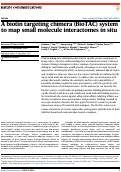 Cover page: A biotin targeting chimera (BioTAC) system to map small molecule interactomes in situ