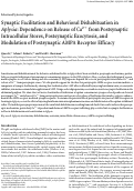 Cover page: Synaptic facilitation and behavioral dishabituation in Aplysia: Dependence on release of Ca2+ from postsynaptic intracellular stores, postsynaptic exocytosis, and modulation of postsynaptic AMPA receptor efficacy