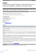 Cover page: Computerized Cognitive Training in Children With Autism and Intellectual Disabilities: Feasibility and Satisfaction Study