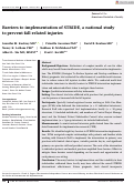 Cover page: Barriers to implementation of STRIDE, a national study to prevent fall‐related injuries