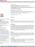 Cover page: Topical gabapentin solution for the management of burning mouth syndrome: A retrospective study.