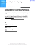 Cover page: Languishing students: Linking complete mental health screening in schools to Tier 2 intervention