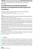 Cover page: Cost-Effectiveness and Estimated Health Benefits of Treating Patients with Vitamin D in Pre-Dialysis