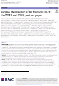 Cover page: Surgical stabilization of rib fractures (SSRF): the WSES and CWIS position paper.