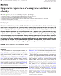 Cover page: Epigenetic regulation of energy metabolism in obesity