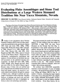 Cover page: Evaluating Flake Assemblage and Stone Tool Distributions at a Large Western Stemmed Tradition Site Near Yucca Mountain, Nevada