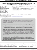 Cover page: Changes in Residency Applicant Cancellation Patterns with Virtual Interviews: A Single-site Analysis