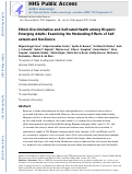 Cover page: Ethnic Discrimination and Self-rated Health among Hispanic Emerging Adults: Examining the Moderating Effects of Self-esteem and Resilience.