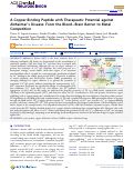 Cover page: A Copper-Binding Peptide with Therapeutic Potential against Alzheimers Disease: From the Blood-Brain Barrier to Metal Competition.