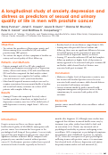 Cover page: Anxiety, depression and distress as predictors of sexual and urinary quality of life in men with prostate cancer