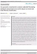 Cover page: Are geometric morphometric analyses replicable? Evaluating landmark measurement error and its impact on extant and fossil Microtus classification