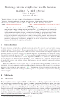 Cover page of Deriving criteria weights for health decision making: A brief tutorial