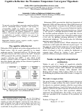 Cover page: Cognitive Reflection: the 'Premature Temperature Convergence' Hypothesis