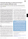 Cover page: Functional alterations in cortical processing of speech in glioma-infiltrated cortex