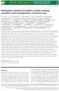 Cover page: Reviewing research priorities in weed ecology, evolution and management: a horizon scan