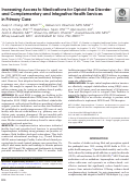 Cover page: Increasing Access to Medications for Opioid Use Disorder and Complementary and Integrative Health Services in Primary Care