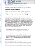 Cover page: Heritability and reliability of automatically segmented human hippocampal formation subregions