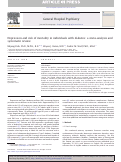 Cover page: Depression and risk of mortality in individuals with diabetes: a meta-analysis and systematic review