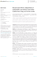 Cover page: Racial and ethnic disparities in telehealth use before and after California's stay-at-home order.