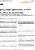 Cover page: Baseline evaluation of the impact of updates to the MIT Earth System Model on its model parameter estimates