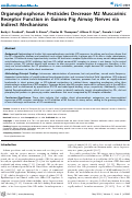 Cover page: Organophosphorus Pesticides Decrease M2 Muscarinic Receptor Function in Guinea Pig Airway Nerves via Indirect Mechanisms