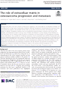 Cover page: The role of extracelluar matrix in osteosarcoma progression and metastasis