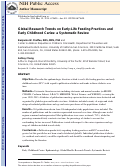 Cover page: Global Research Trends on Early‐Life Feeding Practices and Early Childhood Caries: A Systematic Review