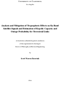 Cover page: Analysis and Mitigation of Tropospheric Effects on Ka Band Satellite Signals and Estimation of Ergodic Capacity and Outage Probability for Terrestrial Links