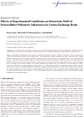 Cover page: Effects of Experimental Conditions on Extraction Yield of Extracellular Polymeric Substances by Cation Exchange Resin