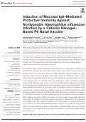 Cover page: Induction of Mucosal IgA-Mediated Protective Immunity Against Nontypeable Haemophilus influenzae Infection by a Cationic Nanogel-Based P6 Nasal Vaccine.