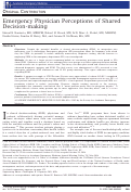 Cover page: Emergency physician perceptions of shared decision-making.