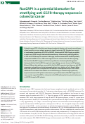 Cover page: RasGRP1 is a potential biomarker to stratify anti-EGFR therapy response in colorectal cancer