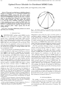 Cover page: Optimal Power Schedule for Distributed MIMO Links