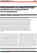 Cover page: Characterization of a widespread sugar phosphate-processing bacterial microcompartment