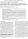 Cover page: Using Simulation to Improve First-Year Pharmacy Students’ Ability to Identify Medication Errors Involving the Top 100 Prescription Medications