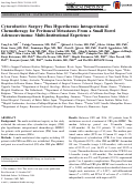 Cover page: Cytoreductive Surgery Plus Hyperthermic Intraperitoneal Chemotherapy for Peritoneal Metastases From a Small Bowel Adenocarcinoma: Multi-Institutional Experience