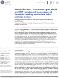 Cover page: Switch-like Arp2/3 activation upon WASP and WIP recruitment to an apparent threshold level by multivalent linker proteins in vivo.