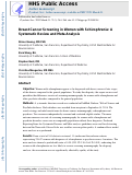 Cover page: Breast Cancer Screening in Women With Schizophrenia: A Systematic Review and Meta-Analysis