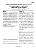 Cover page: Pulmonary embolism following laparoscopic antireflux surgery: a case report and review of the literature.