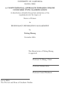 Cover page: A Computational Approach Towards Online Consumer Type Classification