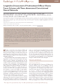 Cover page: Longitudinal Assessment of Posttreatment Diffuse Glioma Tissue Volumes with Three-dimensional Convolutional Neural Networks.