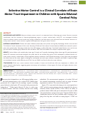 Cover page: Selective Motor Control is a Clinical Correlate of Brain Motor Tract Impairment in Children with Spastic Bilateral Cerebral Palsy